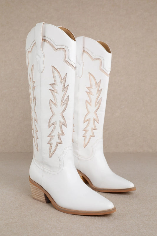 Indigo Western Cowgirl Boots – Ivory