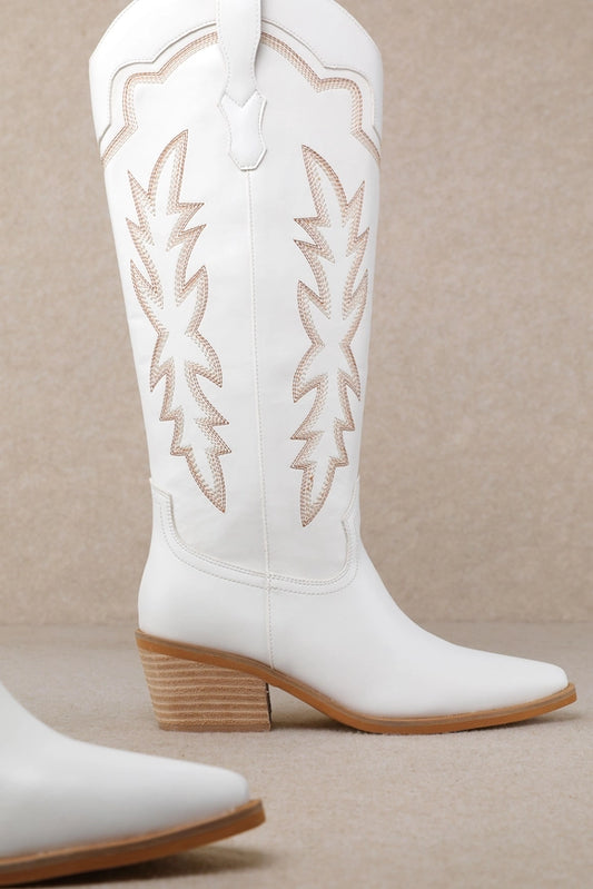 Indigo Western Cowgirl Boots – Ivory
