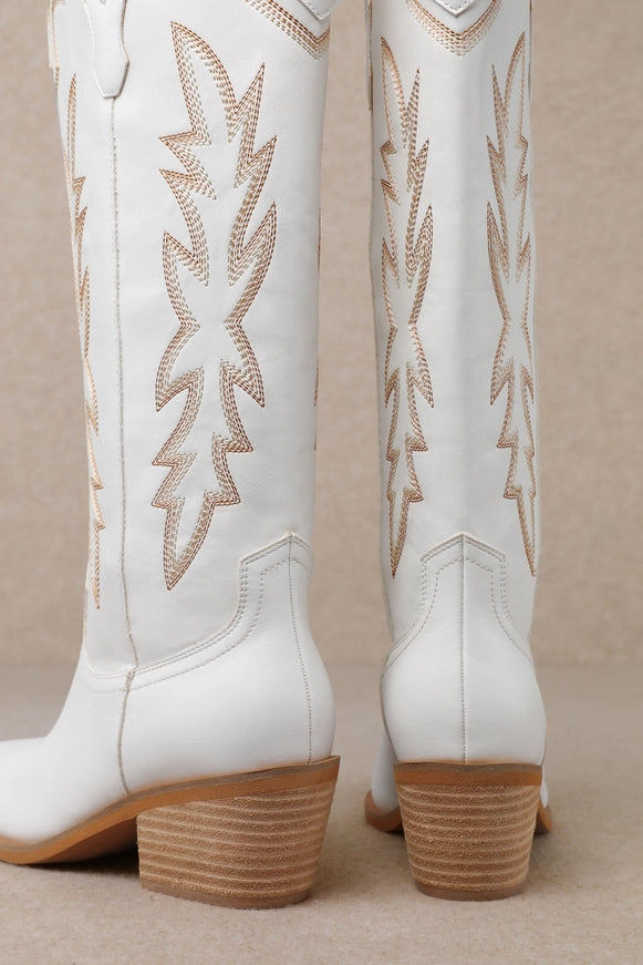 Indigo Western Cowgirl Boots – Ivory