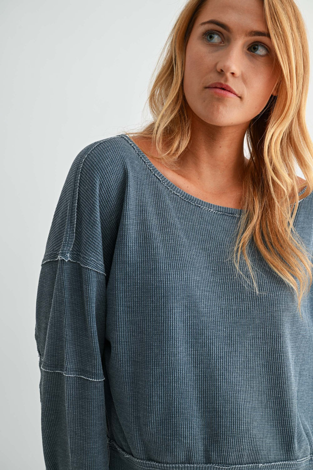 Laguna Waffle Knit Pullover – Midnight Navy