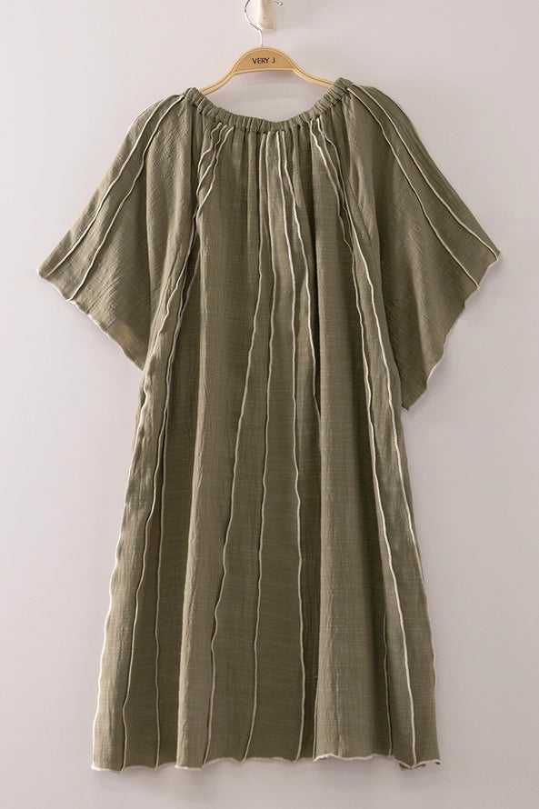 Olive Meadow Woven Mini Dress