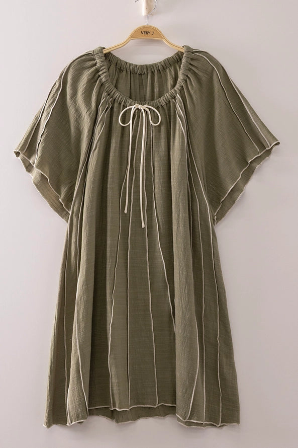 Olive Meadow Woven Mini Dress