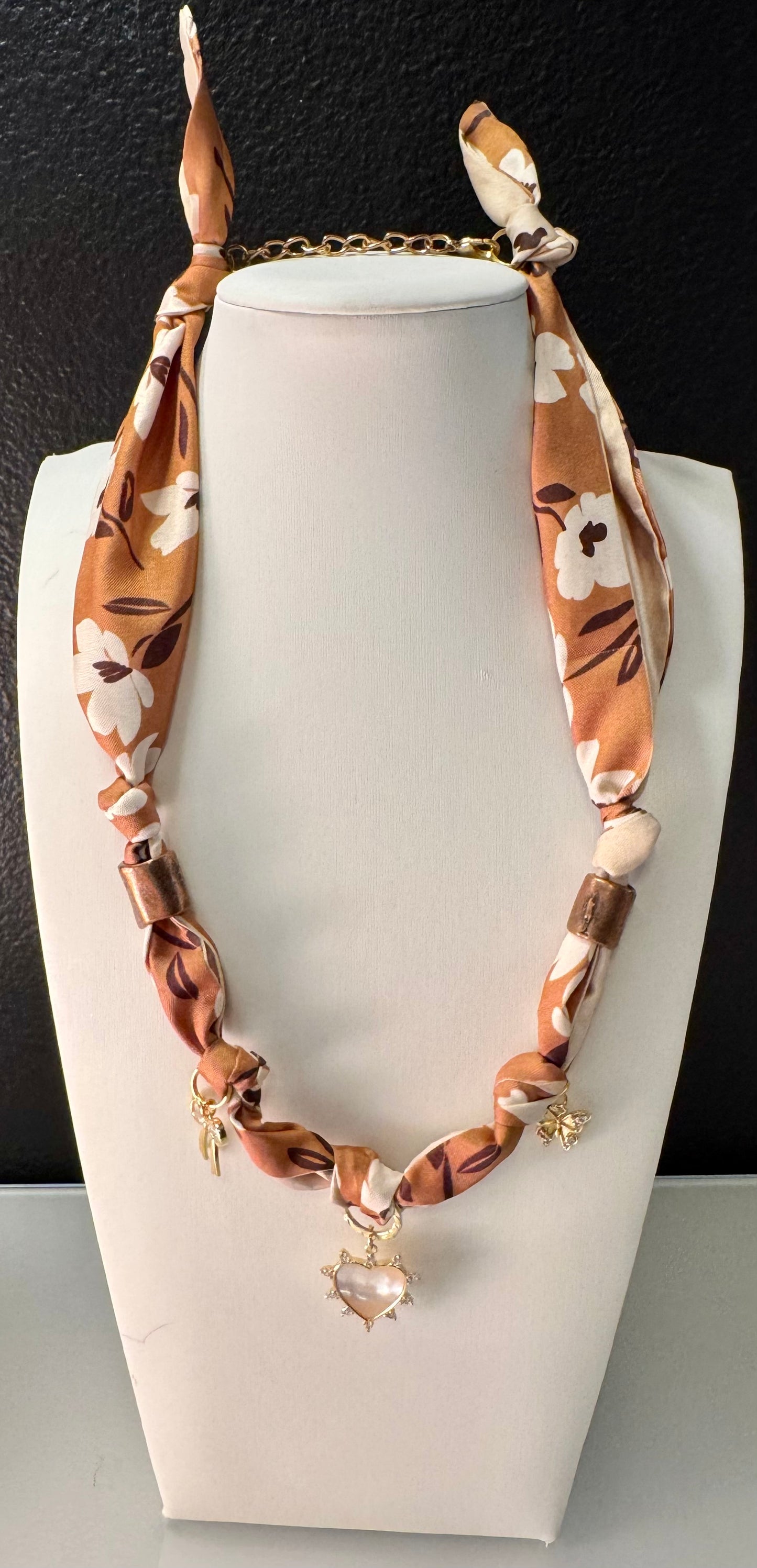 Golden Bloom Scarf Charm Necklace