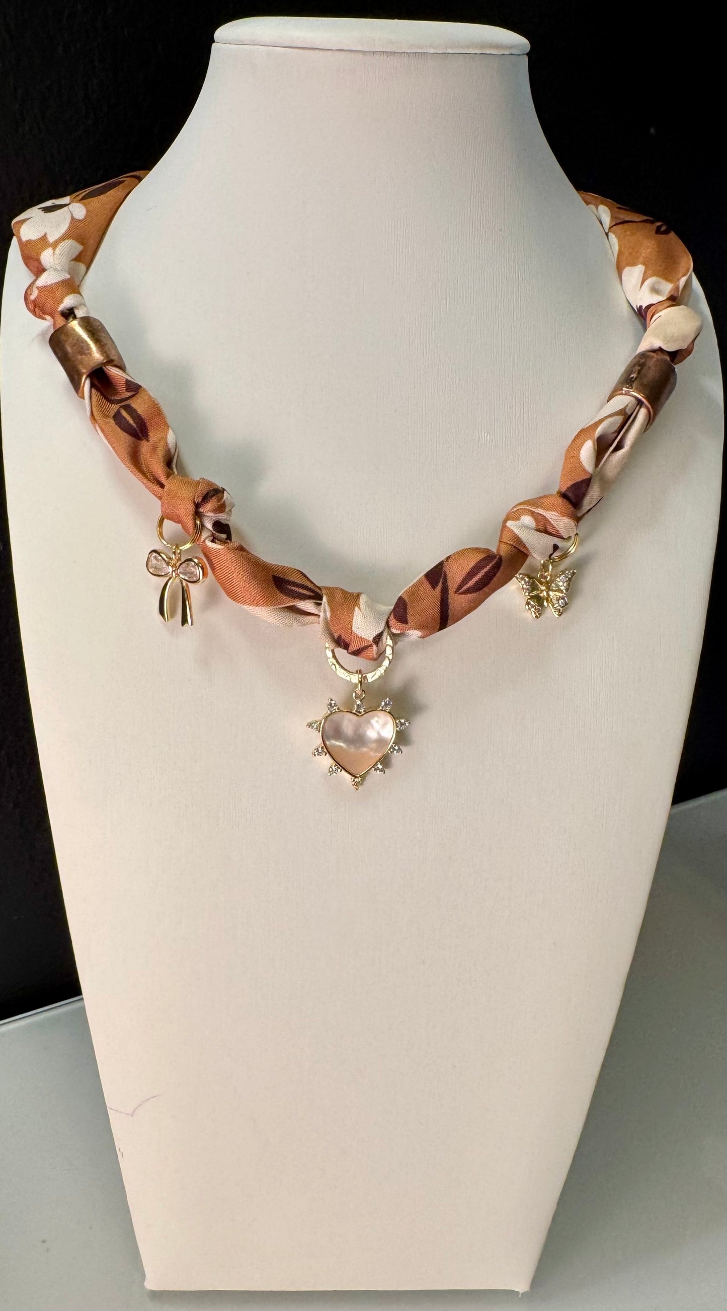 Golden Bloom Scarf Charm Necklace