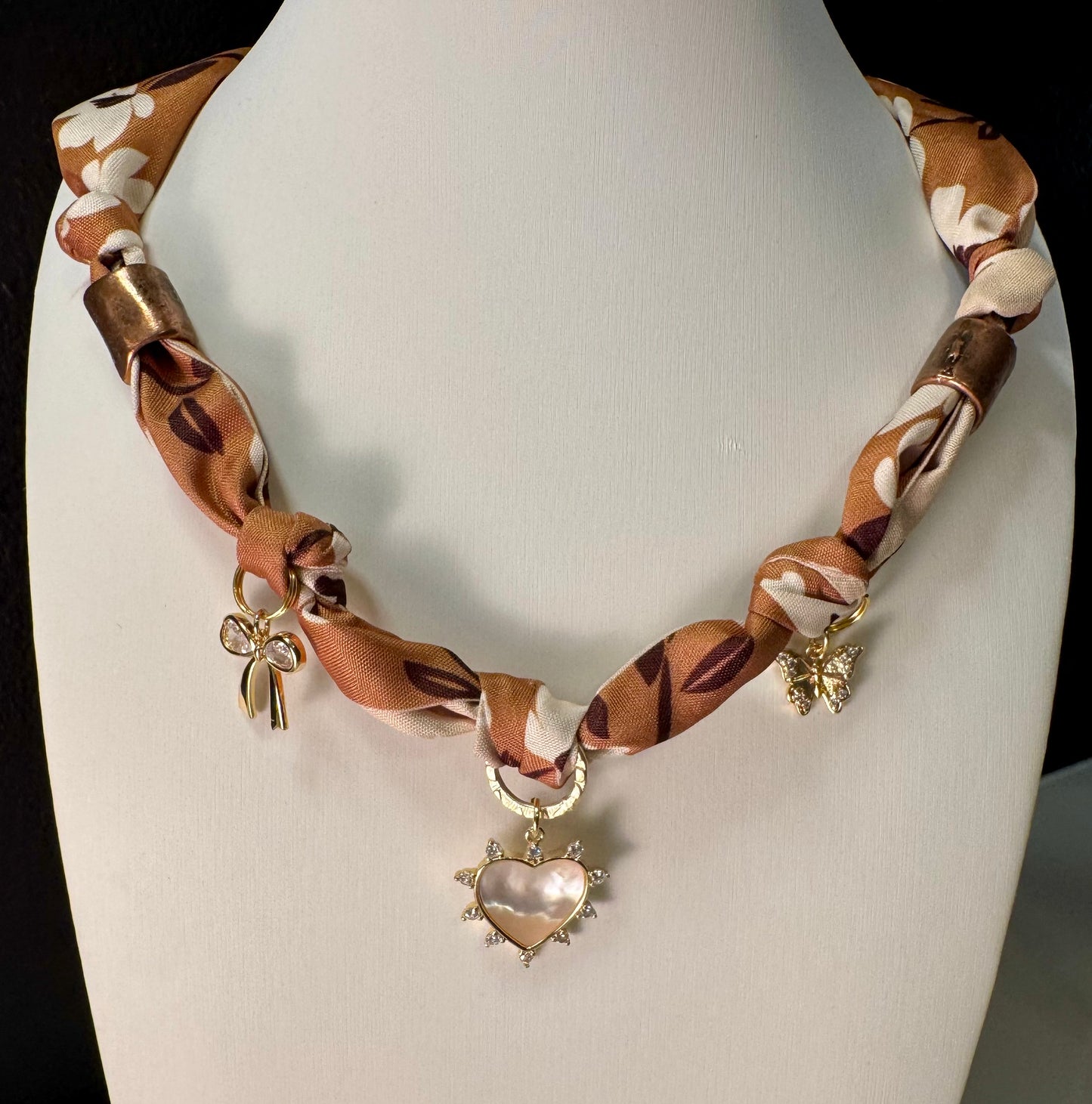 Golden Bloom Scarf Charm Necklace