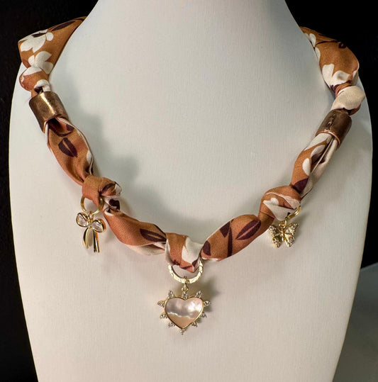 Golden Bloom Scarf Charm Necklace