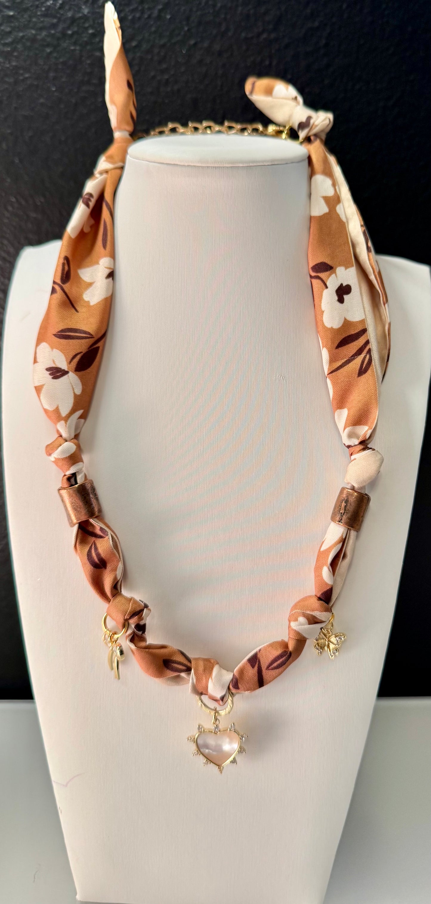 Golden Bloom Scarf Charm Necklace