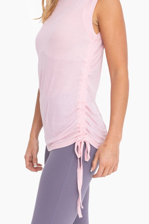 Blush Rush Side-Cinch Muscle Tank – Light Pink