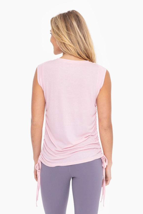 Blush Rush Side-Cinch Muscle Tank – Light Pink