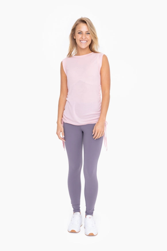 Blush Rush Side-Cinch Muscle Tank – Light Pink