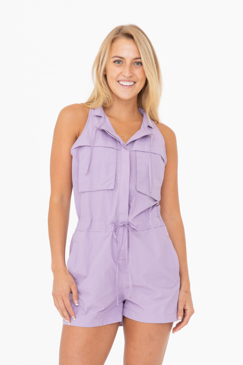 Lavender Cargo Utility Romper