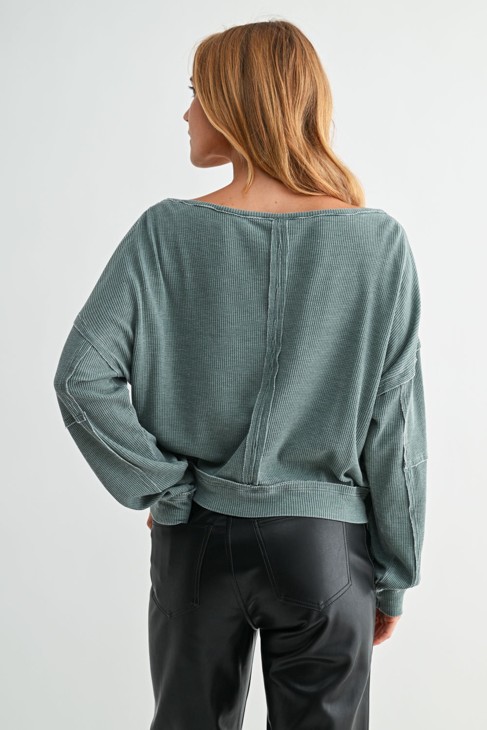 Laguna Waffle Knit Pullover – Silky Pine