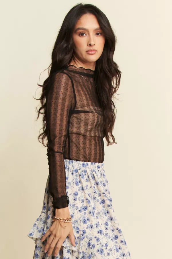 Midnight Whimsy Mesh Top