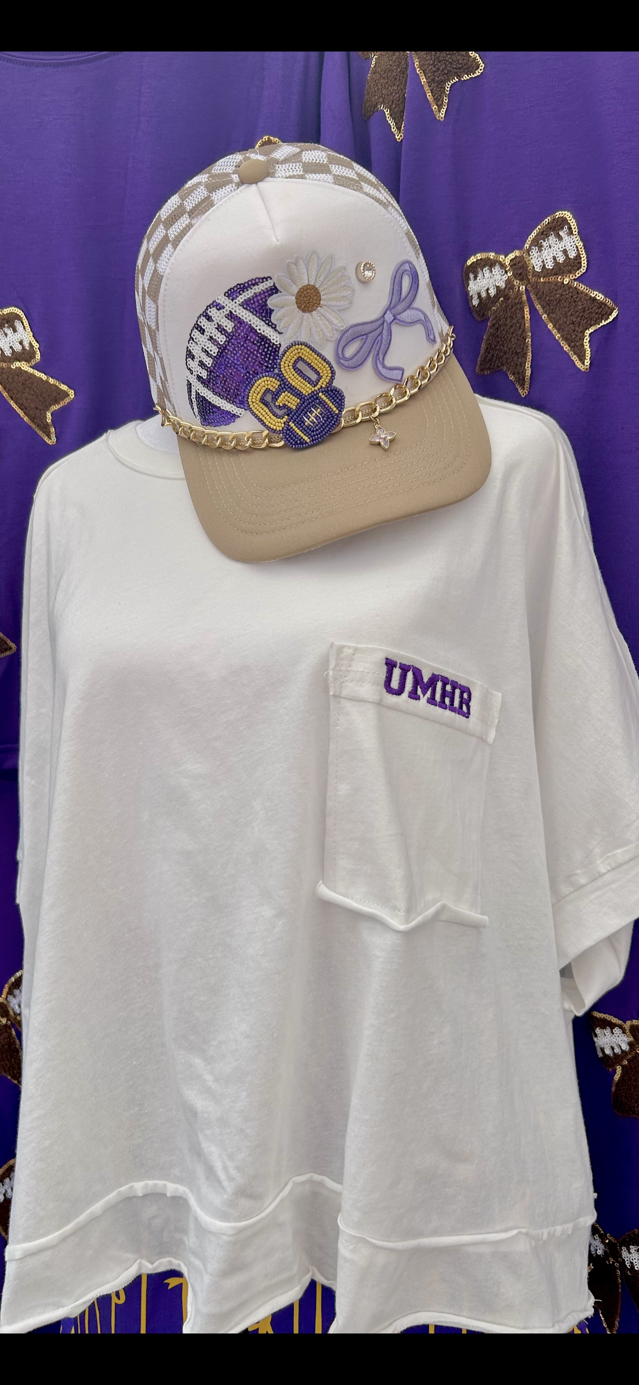 Off Duty Baby Tee – White (UMHB Embroidered)