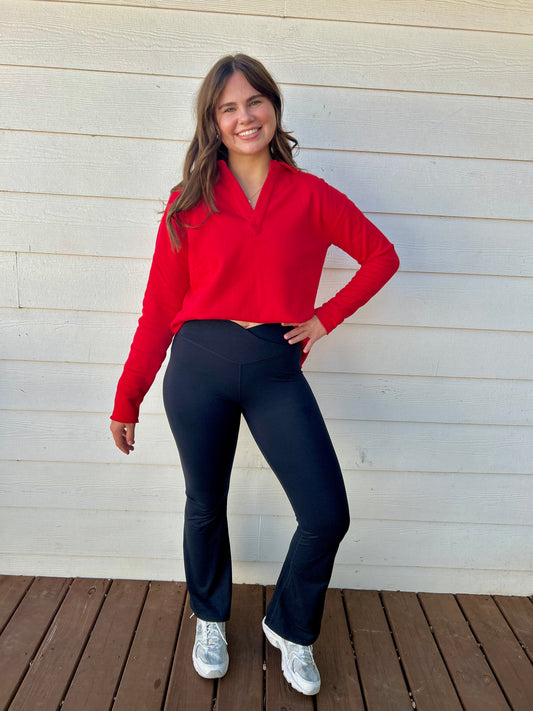 Venice Crossover Yoga Pants – Black