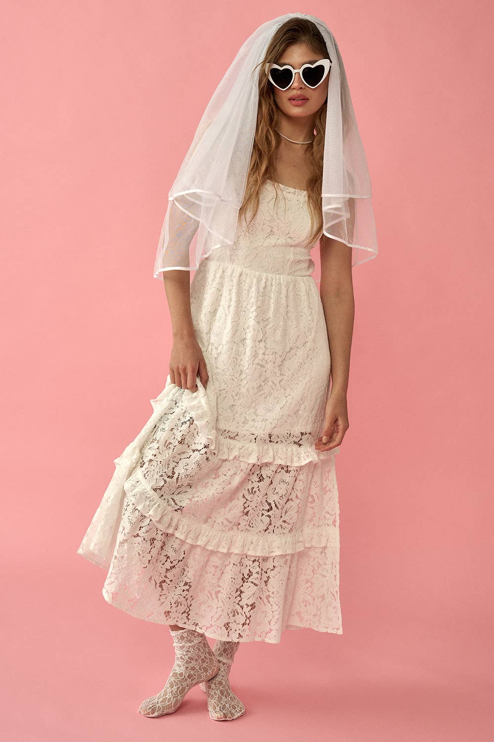 Heavenly Lace White Maxi Dress