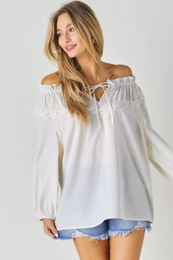 Lace Whisper Tie-Front Top