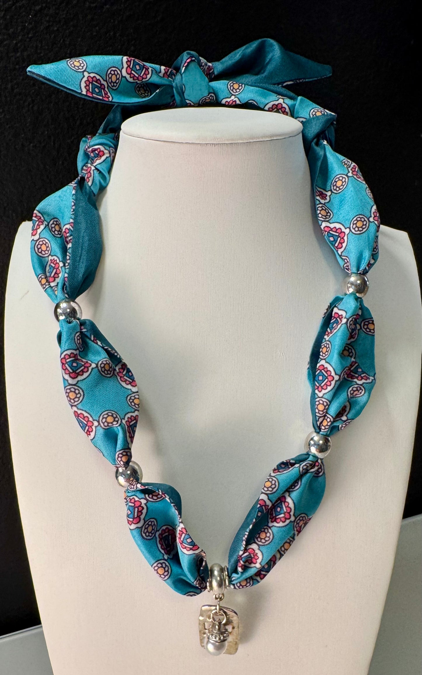 Turquoise Faith Scarf Charm Necklace